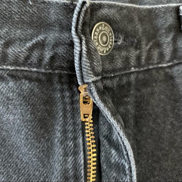 Vintage Lee Jeans 14 Long Black Tapered High Waist Union Made - Picture 5 of 14